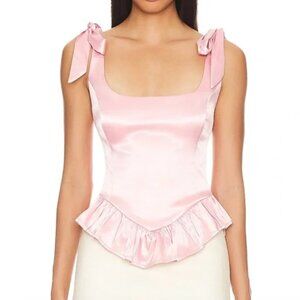 Chic Pink Sleeveless Blouse with Ruffle Hem